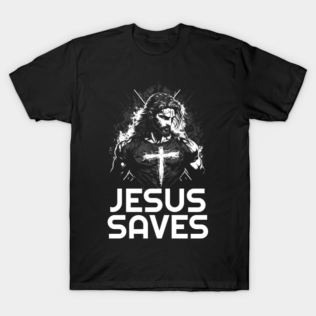 Jesus Saves, Jesus Hero T-Shirt by ChristianLifeApparel